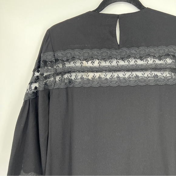 Sandro Paris Sully Black Lace Mesh Inset Dress Nwt Small - Picture 13 of 14